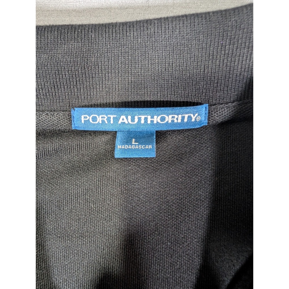 Port Authority Mens Black Short Sleeve Pique Polo Shirt Size L RN 90836 - Picture 3 of 9
